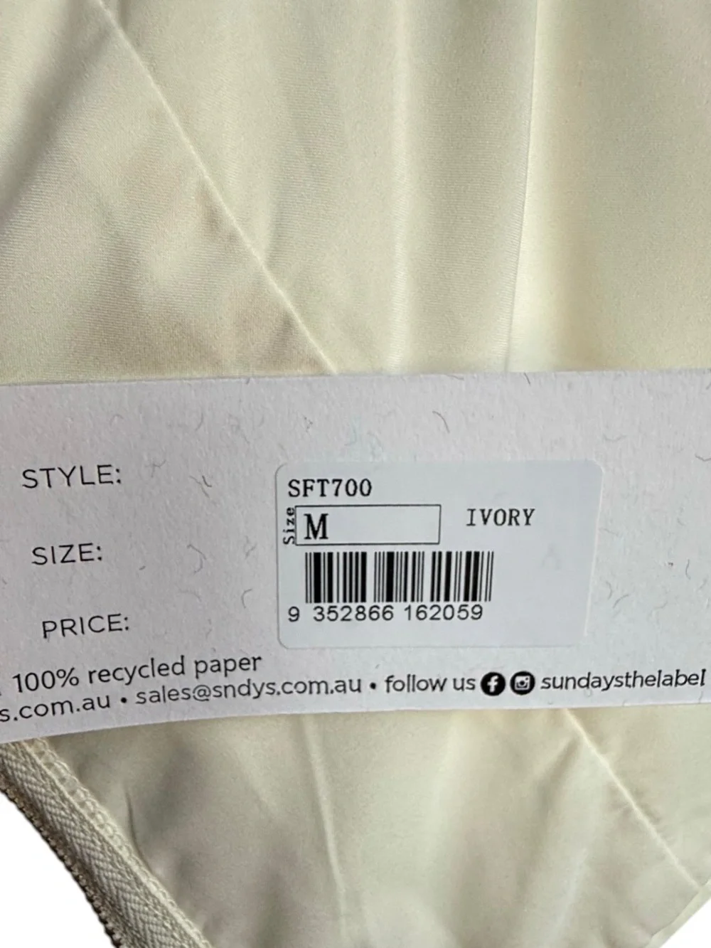 NWT SNDYS Roma Top in Ivory Sz M - Picture 7 of 9